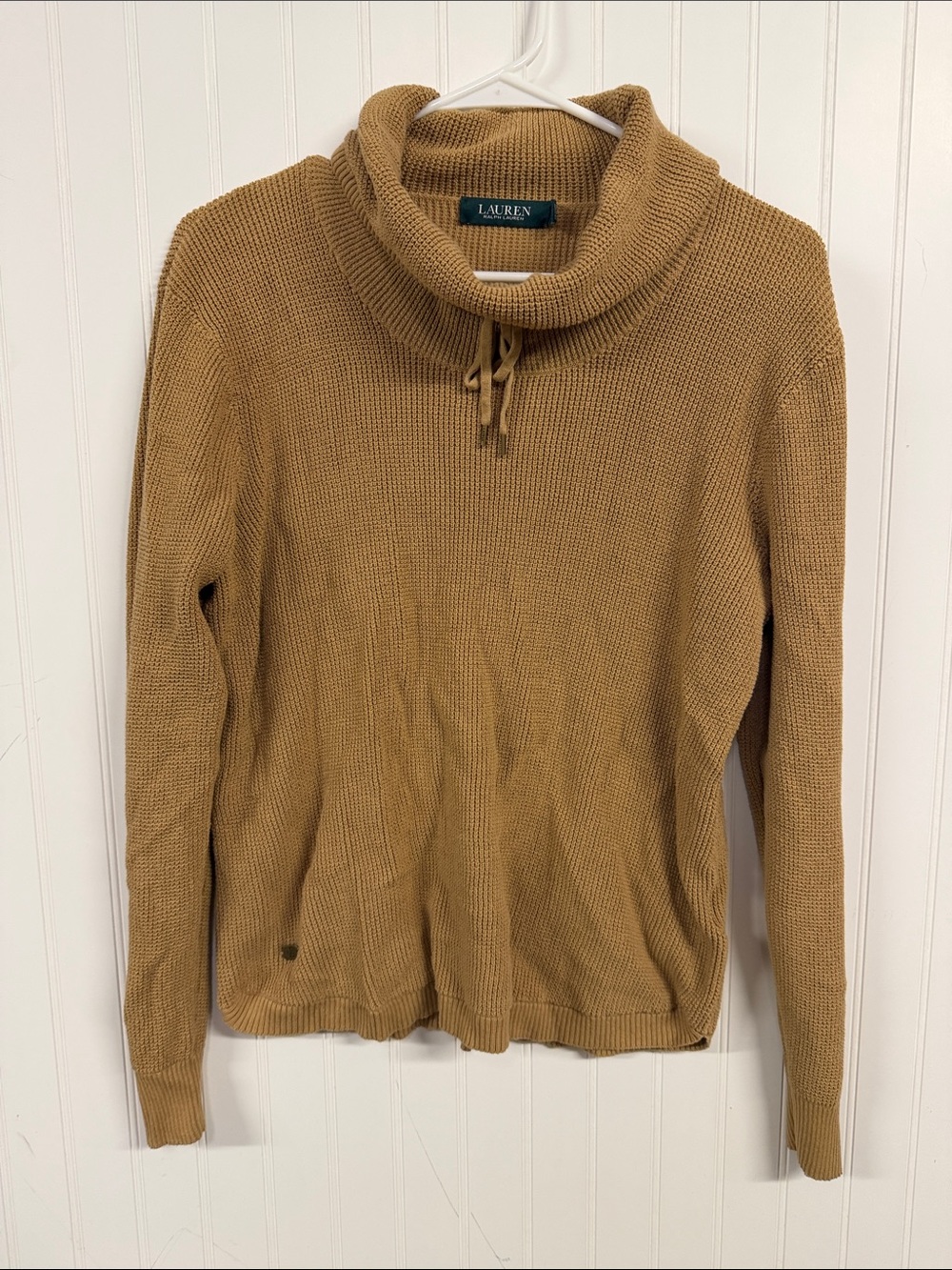 Lauren Ralph Lauren Camel/Tan Knit Cowl Neck Sweater